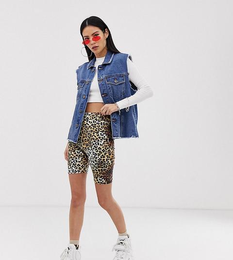 Leggings Cortos Con Estampado De Leopardo De Collusion-multicolor