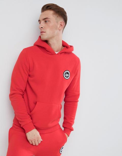 Sudadera Con Capucha Y Logo En Rojo De Hype