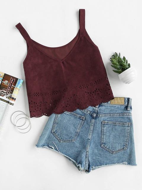 Camisola De Antelina Con Abertura A Láser