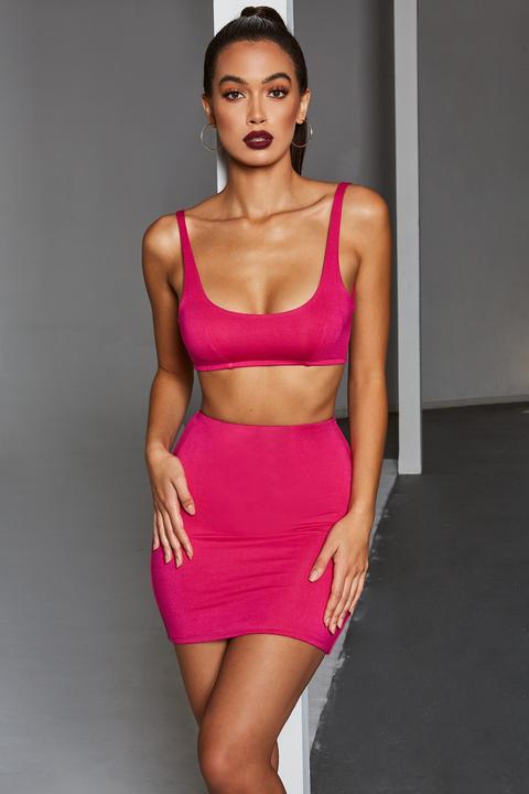 pink bodycon mini skirt