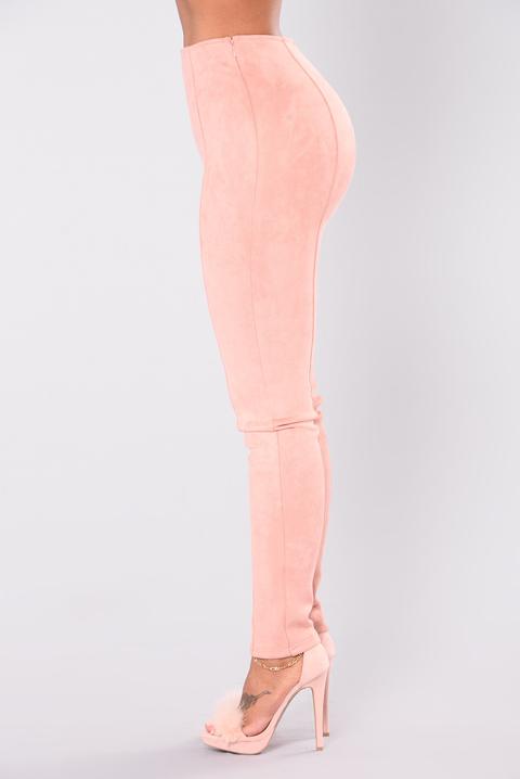 pink suede leggings
