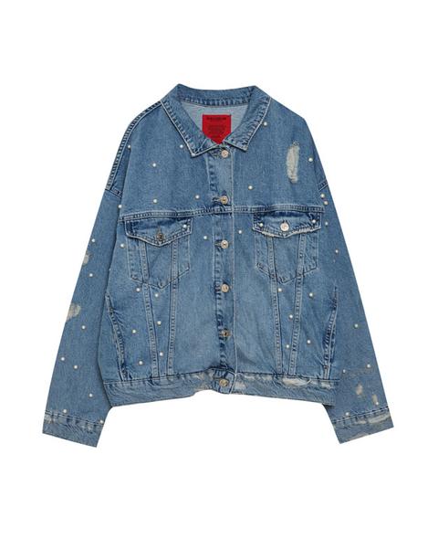 Cazadora Denim Oversized Perlas