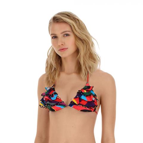 Top Bikini Triangolo Stampa Caraibica