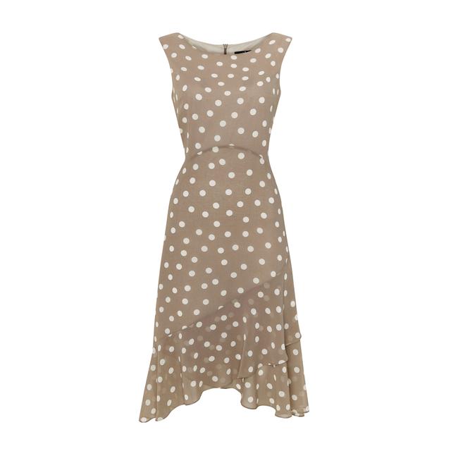 wallis taupe spot dress