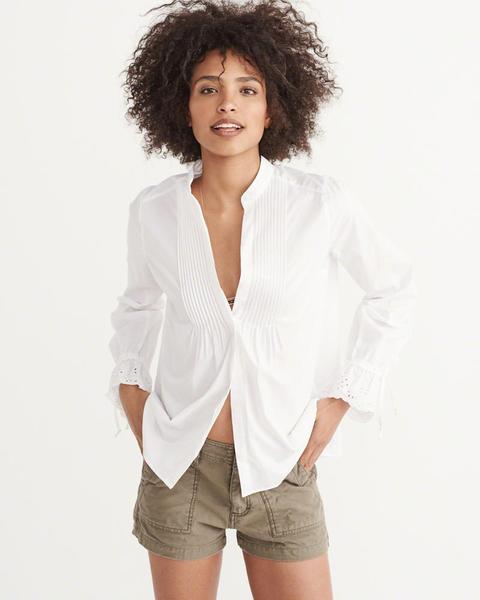 Eyelet Sleeve Poplin Shirt