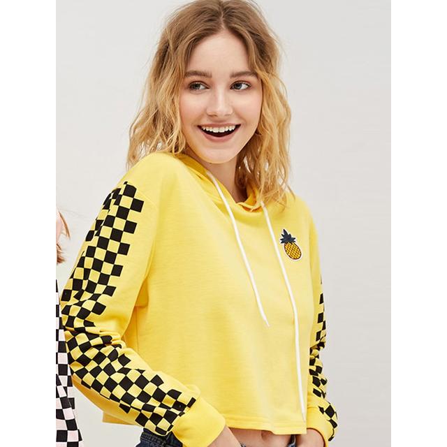 pineapple patch crop hoodie