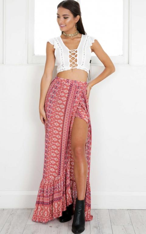 Unconscious Skirt In Red Print