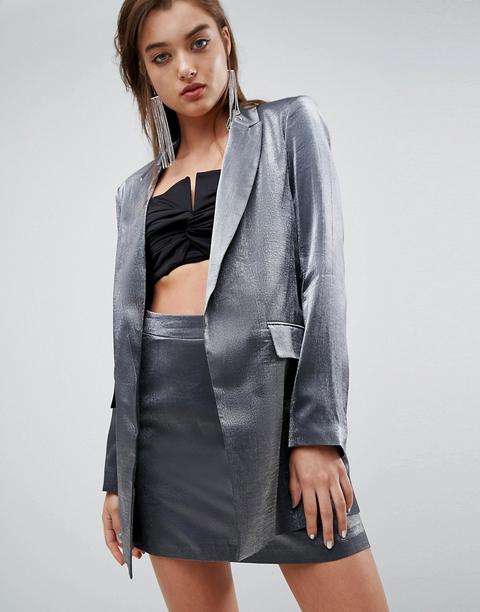 Asos Sartoriale - Blazer Metallizzato - Argento