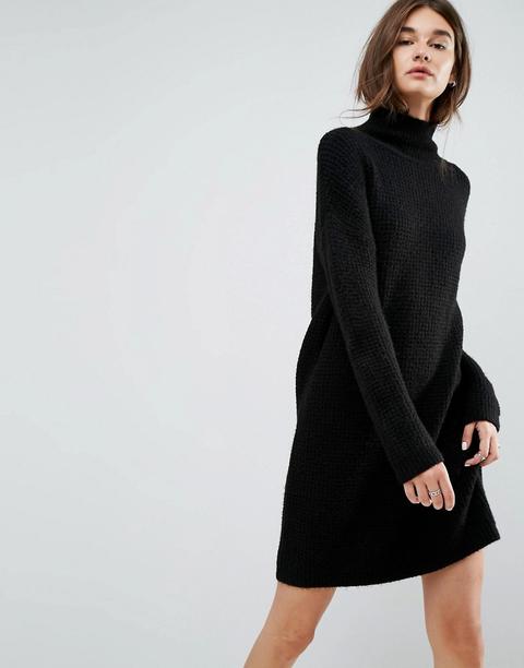 Asos - Vestito Maglia Testurizzato - Nero