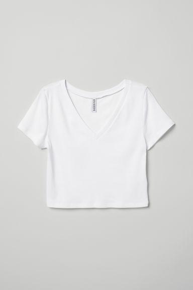 H & M - Cropped Top - White