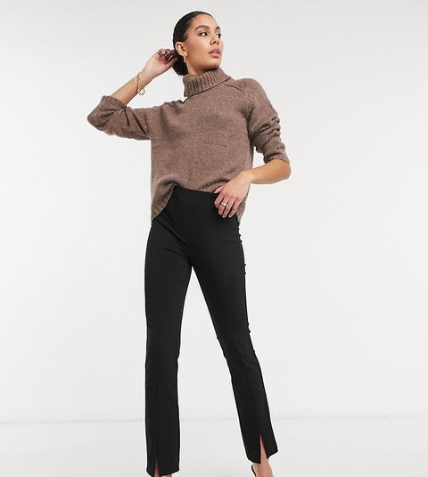 Pantalones Negros Con Abertura Delantera De Vero Moda Tall