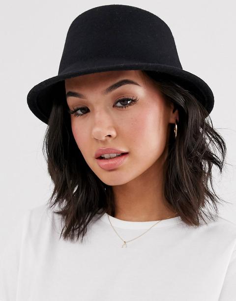 Sombrero De Pescador De Fieltro De Asos Design-negro