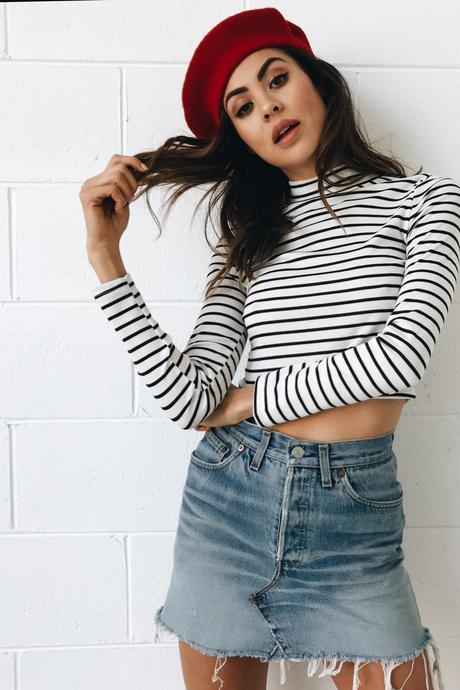 Neon Valley Stripe Skivvy // White
