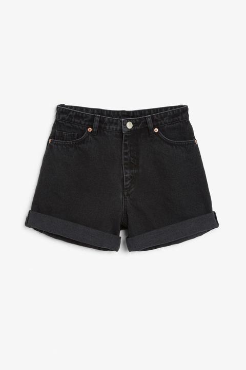 High Waist Denim Shorts Black From Monki On 21 Buttons