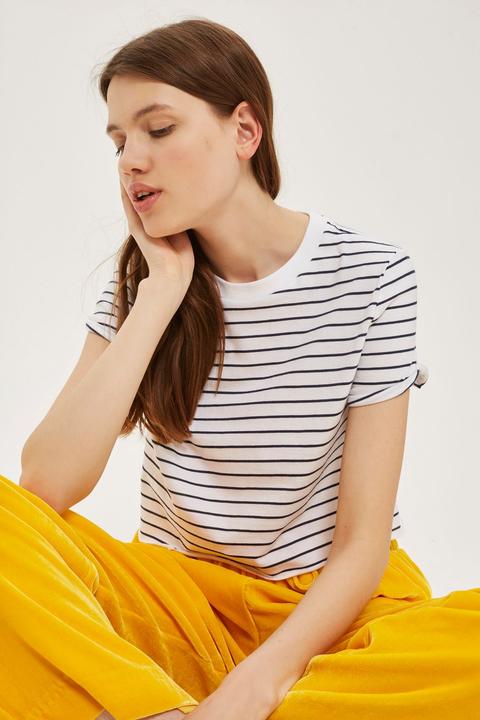 Stripe Cropped T-shirt