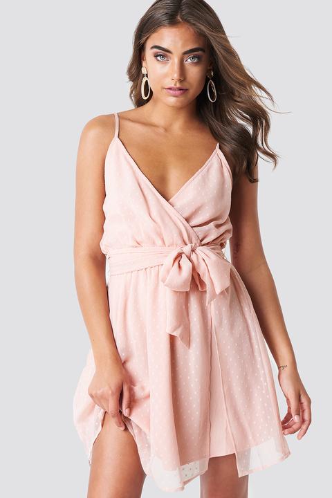 Iva Nikolina X Na-kd Chiffon Short Dress - Pink