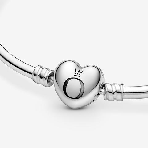 Bracciale Rigido In Argento Con Chiusura A Cuore