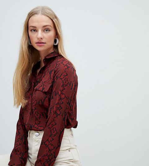 New Look Patch Pocket Shirt In Animal Print