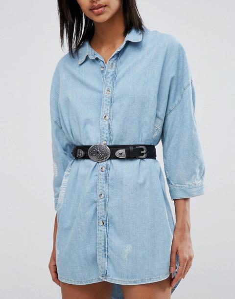 Cinturón Con Placa Estilo Western De Asos