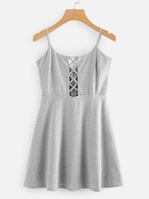 Criss Cross Zip Up Back Dress