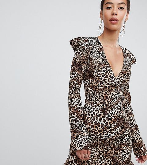 Top Con Diseño Cruzado De Leopardo De Fashion Union Tall