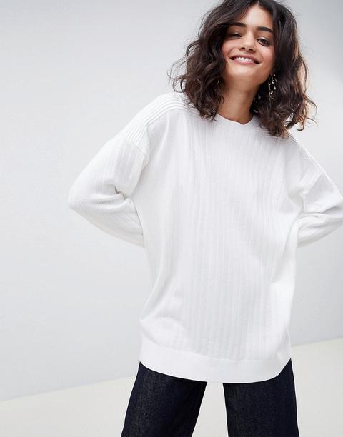 Asos Design - Maglione Oversize In Maglina - Bianco