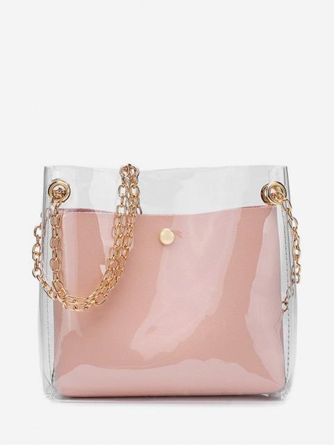 Sac À Bandoulière Transparent Style Simple Flamingo Pink