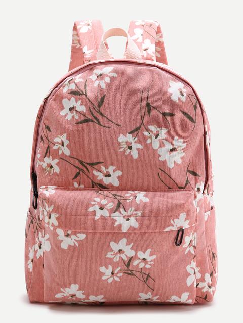 Zaino Canvas Pink Flower Stampa