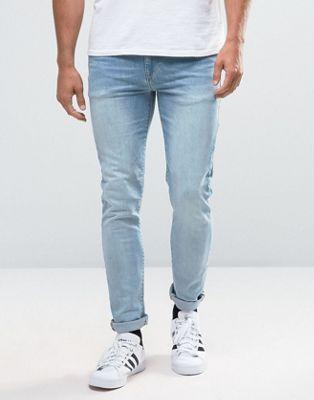 Asos - Jeans Skinny A Lavaggio Chiaro - Blu