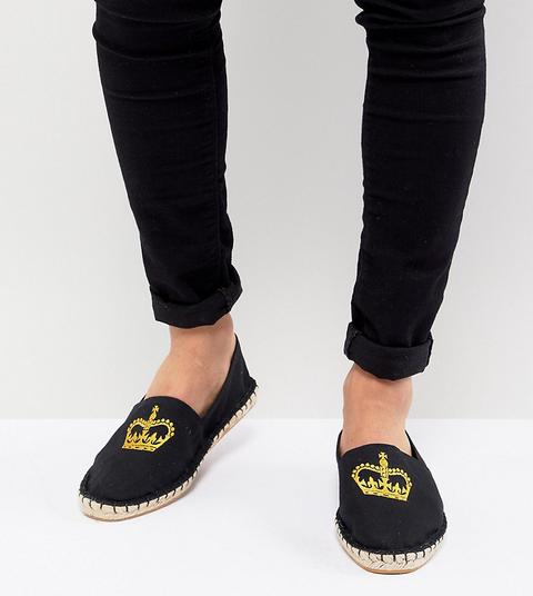 black wide fit espadrilles