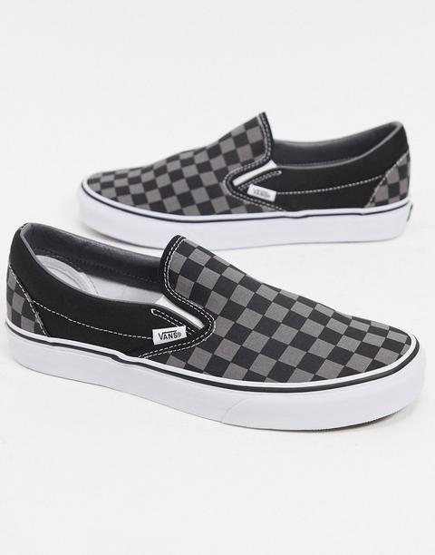 Vans Slip-on Checkerboard Trainers In Grey