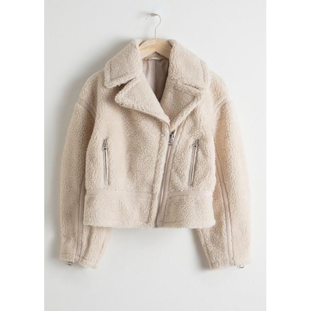 tan faux shearling jacket