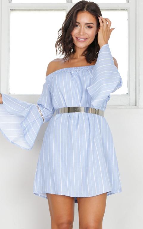 Stripe Her Down Dress In Blue Stripe