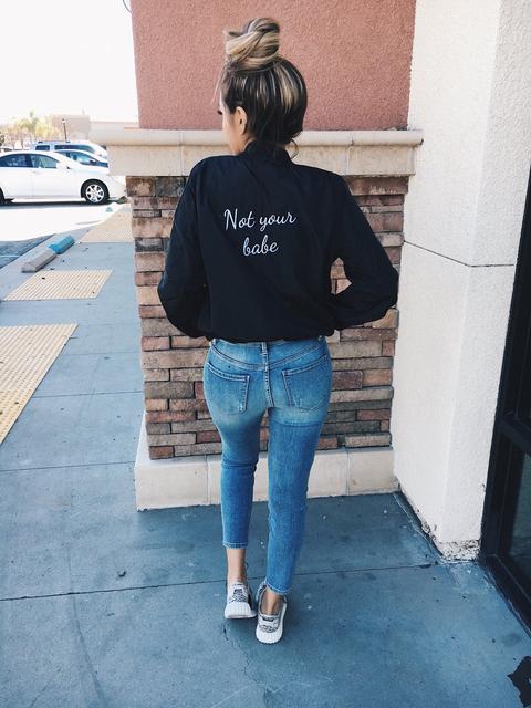 Not Your Babe Bomber Jacket (black)