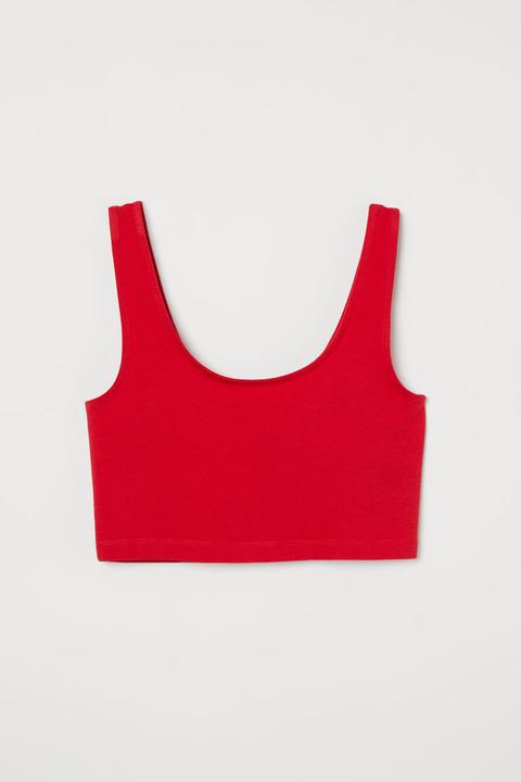 H & M - Top Corto - Rosso