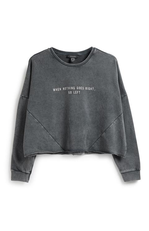 Grey Acid Wash Sweater