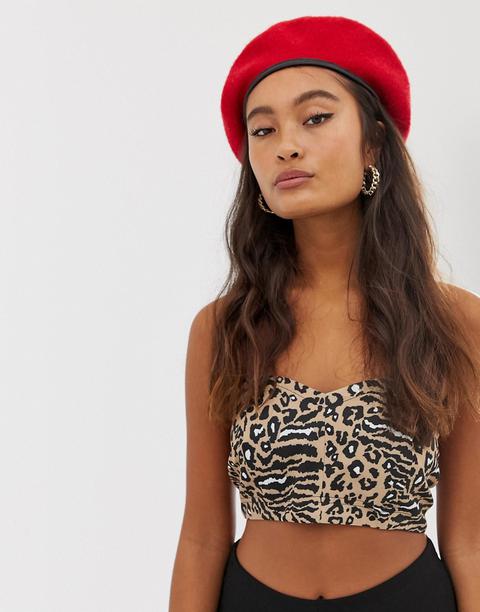 Sacred Hawk Bandeau In Leopard Print Co-ord-neutral