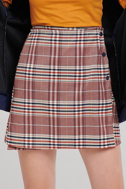 Talia Plaid Buttoned Skirt