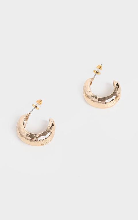 Gold Hammered Mini Hoop Earrings