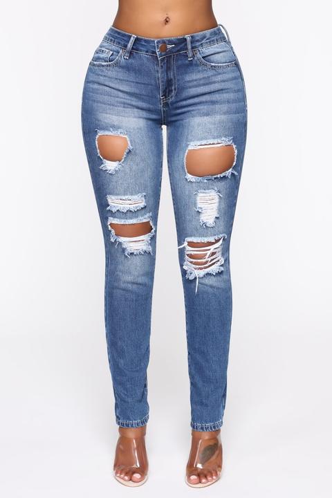 At My Best Skinny Jeans - Medium Blue Wash