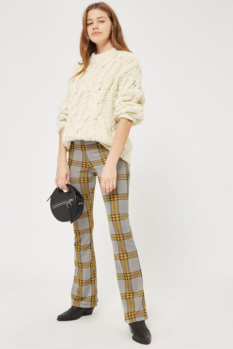 Tall Checked Flared Trousers