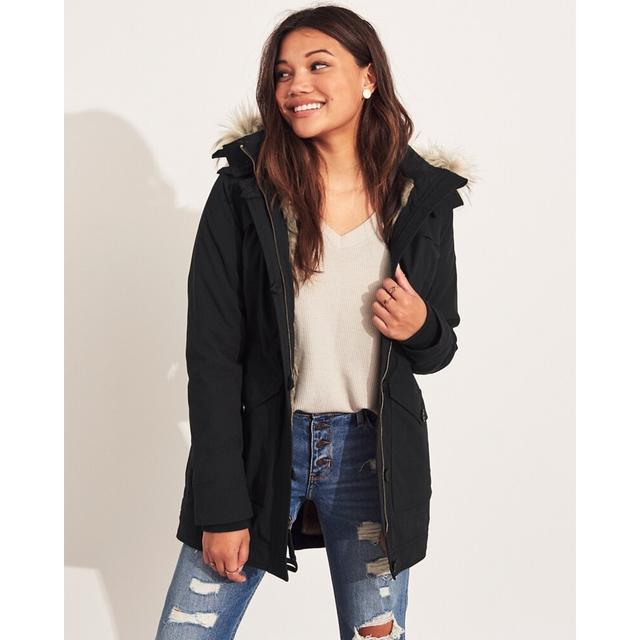 Hollister Faux Fur Lined Parka ($140) ❤ liked on Polyvore