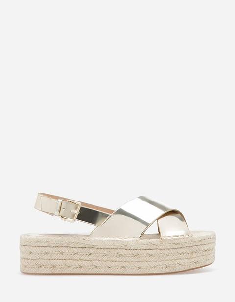 Sandalia Flatform Metalizada