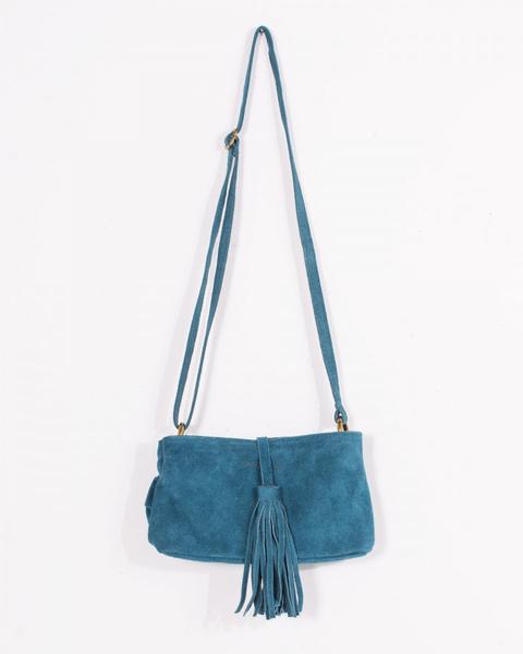 Bolso Cartera Fleco Doble Compartimento Verde Stone