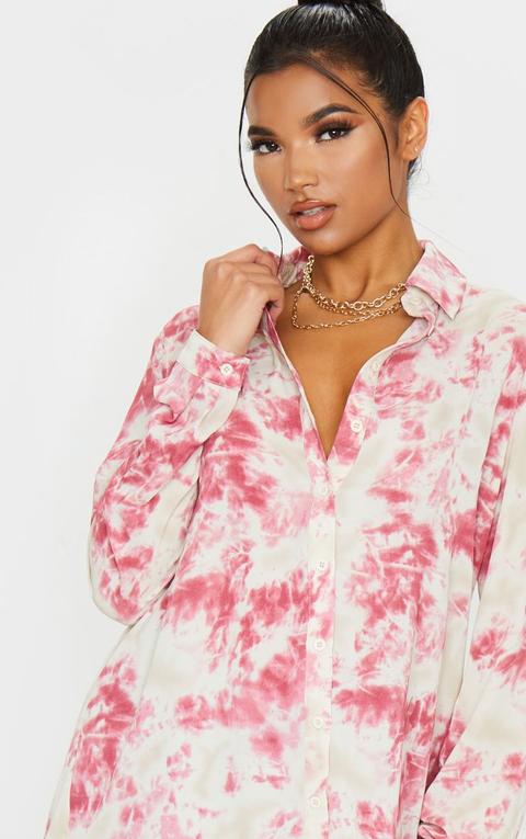 Fuschia Oversized Tie Dye Shirt