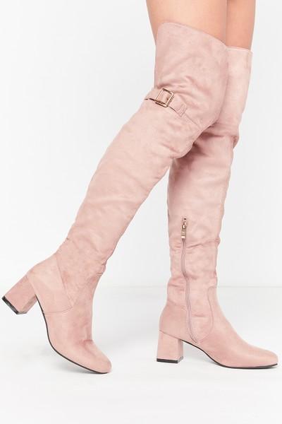 over the knee boots pink
