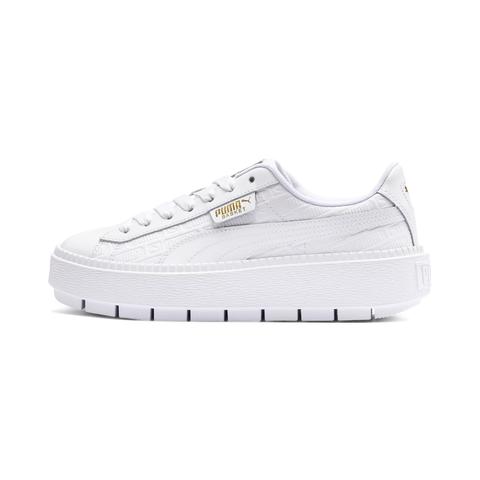 Chaussure Basket Platform Trace Reinvent Pour Femme, Blanc/or, Taille 41  from Puma on 21 Buttons