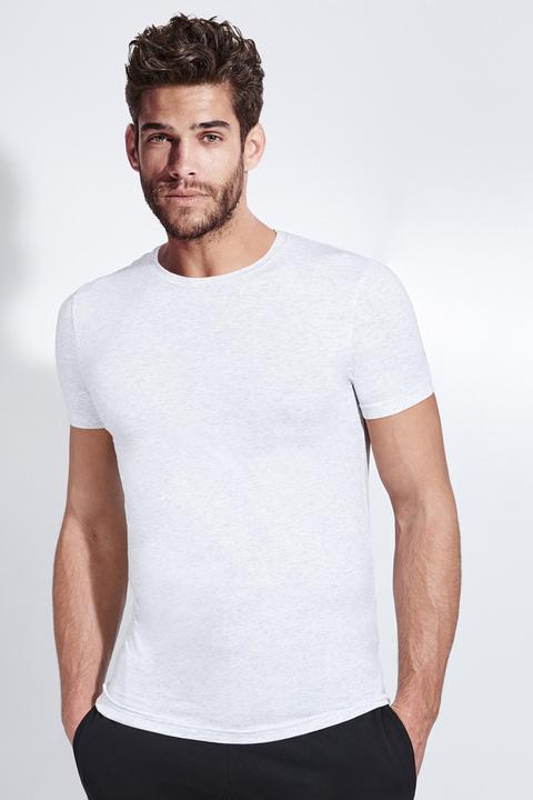 Camiseta Escote Redondo De Algodón Elastizado