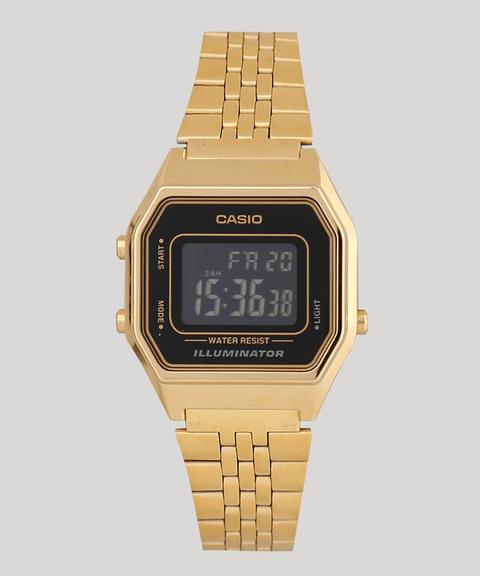 Relógio Digital Casio Feminino - La680wga1bdf Dourado