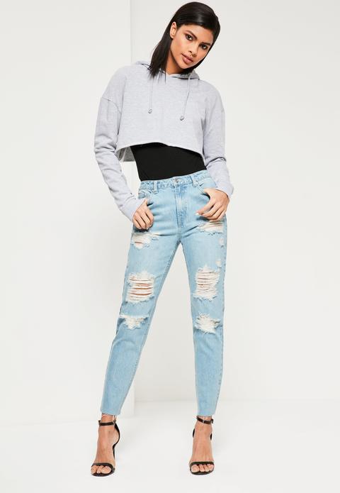 Blue Riot High Waisted Ripped Mom Jeans